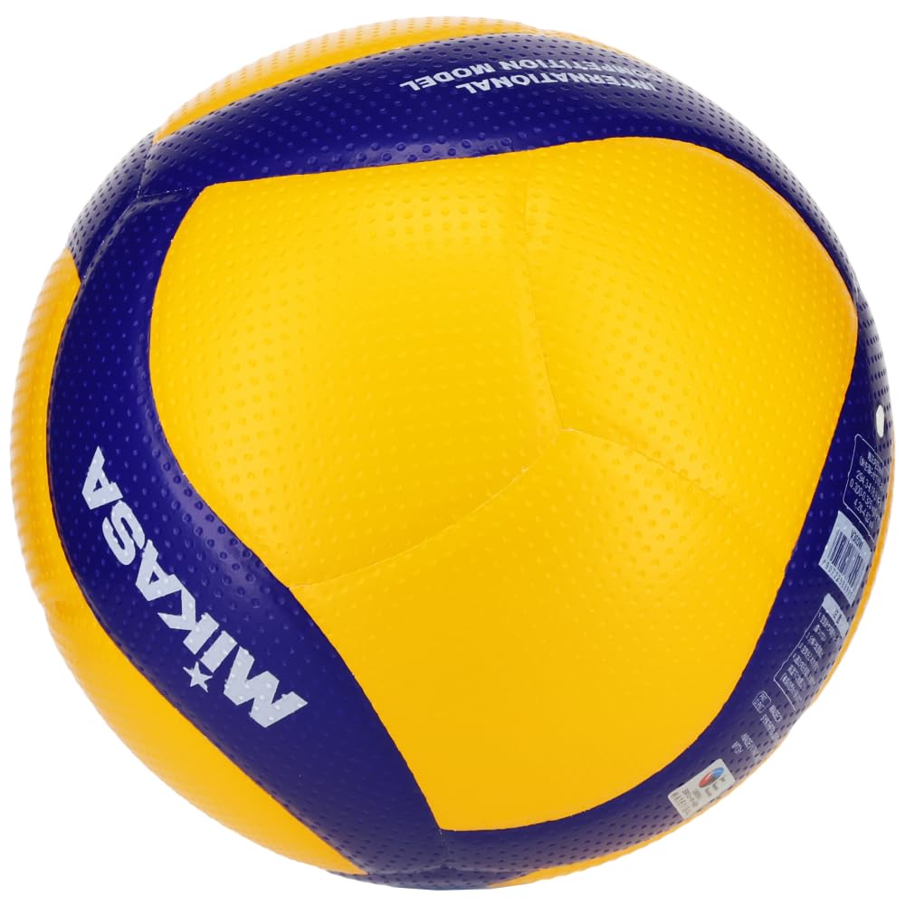 Mikasa Storlek Internationellt Certifierad för och Högt Rekommenderad Internt Tryck Volleyboll, 5, Certifierad, Vuxna, Högskolor, Skolor, Gul/Blå,