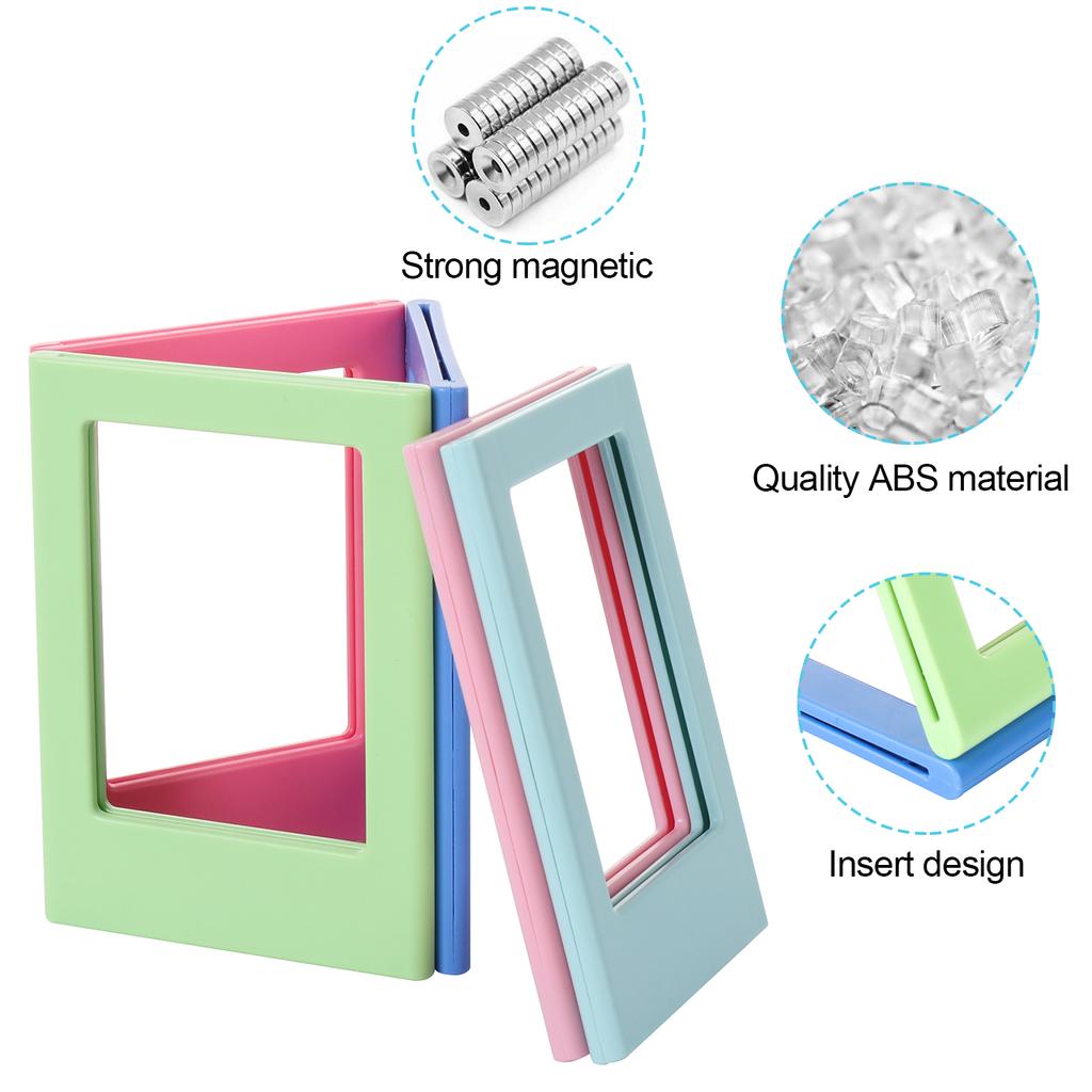 Magnetic Picture Frame Plastic Photo Holder  for Fridge Refrigerator Magnets for Polaroid Photos