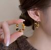 Japan And Korea Maillard Retro Autumn And Winter Women'S Stud Earrings Design Temperament High-End Earrings Factory