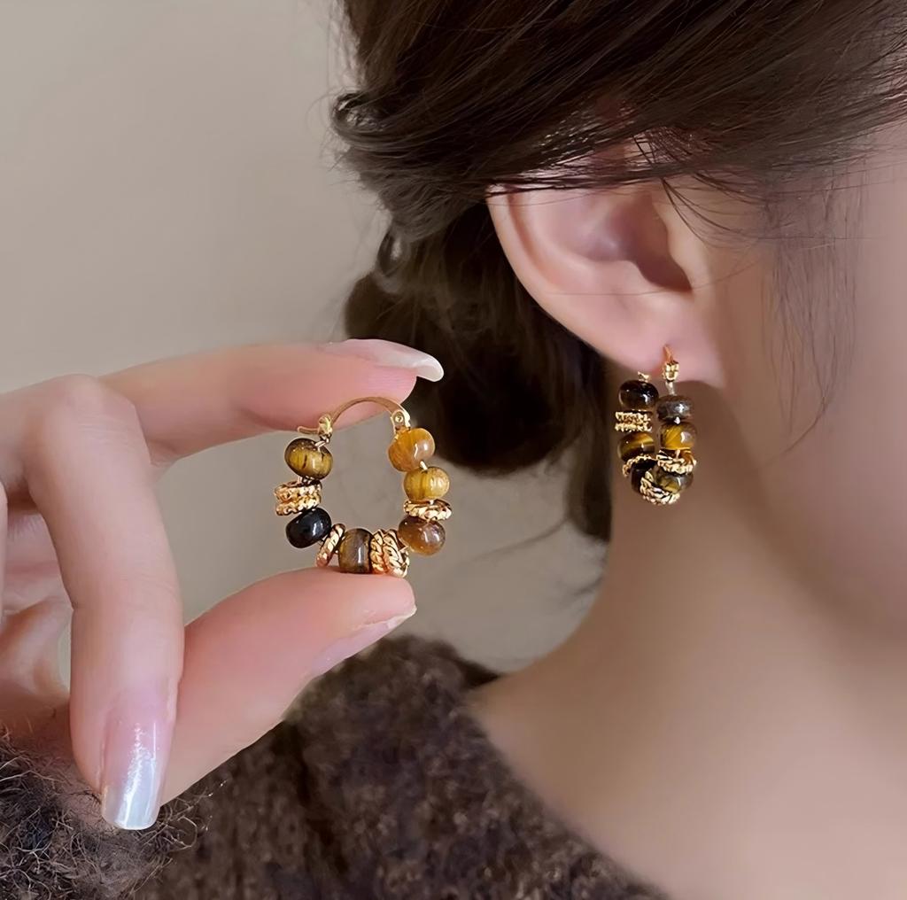 Japan And Korea Maillard Retro Autumn And Winter Women'S Stud Earrings Design Temperament High-End Earrings Factory