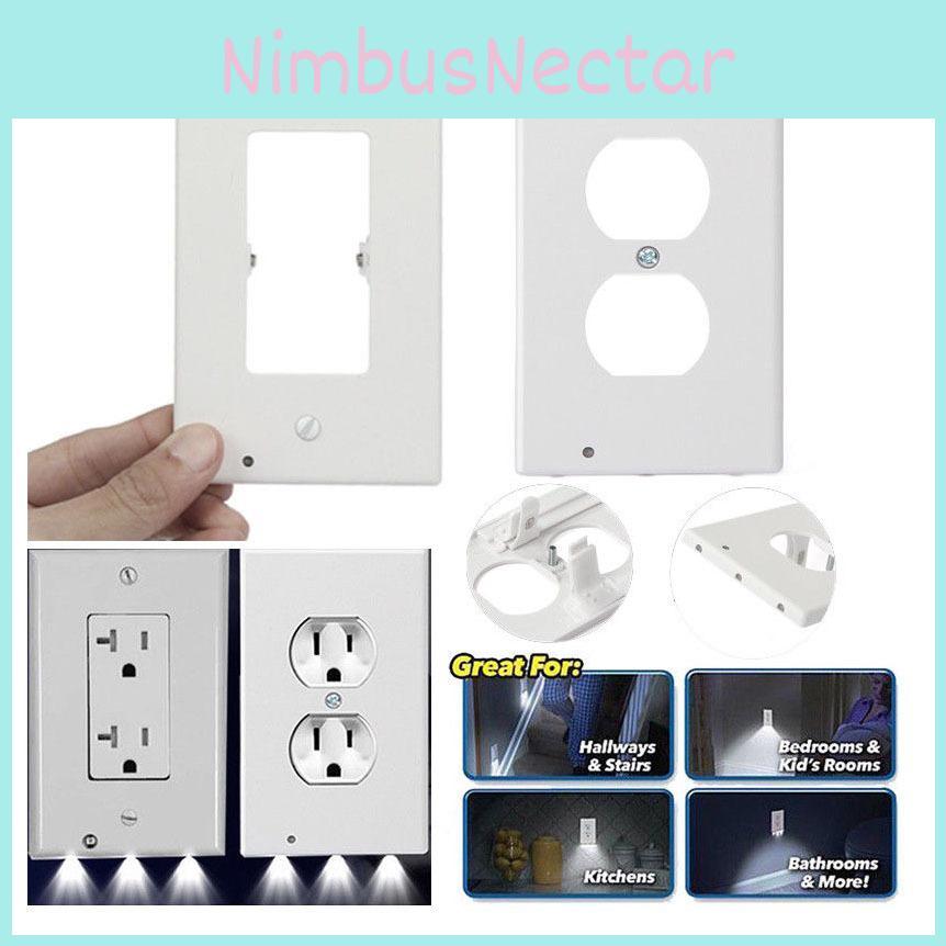 Abdeckung Steckdose Wandsteckdose Platte Sensor LED Nachtlicht Abdeckplatte Werkzeuge Stecker