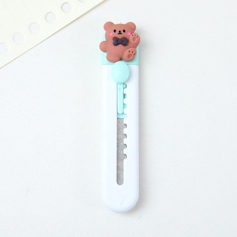 Mini cuchillo utilitario de dibujos animados para estudiantes, abridor de letras Kawaii pequeño, Clip de papel para oficina, suministros para estudiantes, accesorios de oficina