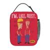 Beavis And Butthead Busy Work Insulated Lunch Bag Portable Lunch Container Cooler Bag Tote Lunch Box Beach Outdoor Bento Pouch