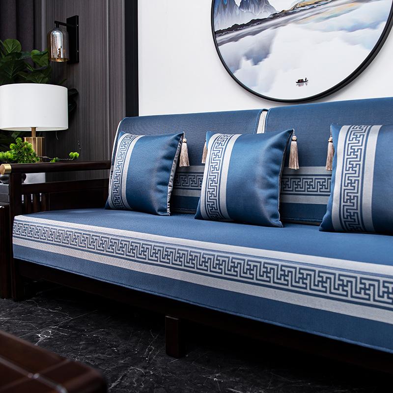 Neues Chinesisches Sommer Sofakissen Eis Seide Matte Kissen Mahagoni Sitzkissen Modern Chinesisch Massivholz Sofa Sitzkissenbezug Handtuch