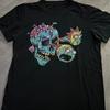 Rick and Morty Black and Multicoloured T-shirt Cotton All Size S-5XL