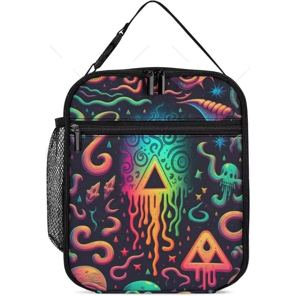 Cute Gothic Skull Insulated Lunch Bag Portable Lunch Box Reusable High Quality and Large Quantity Tote Bag for Women Men