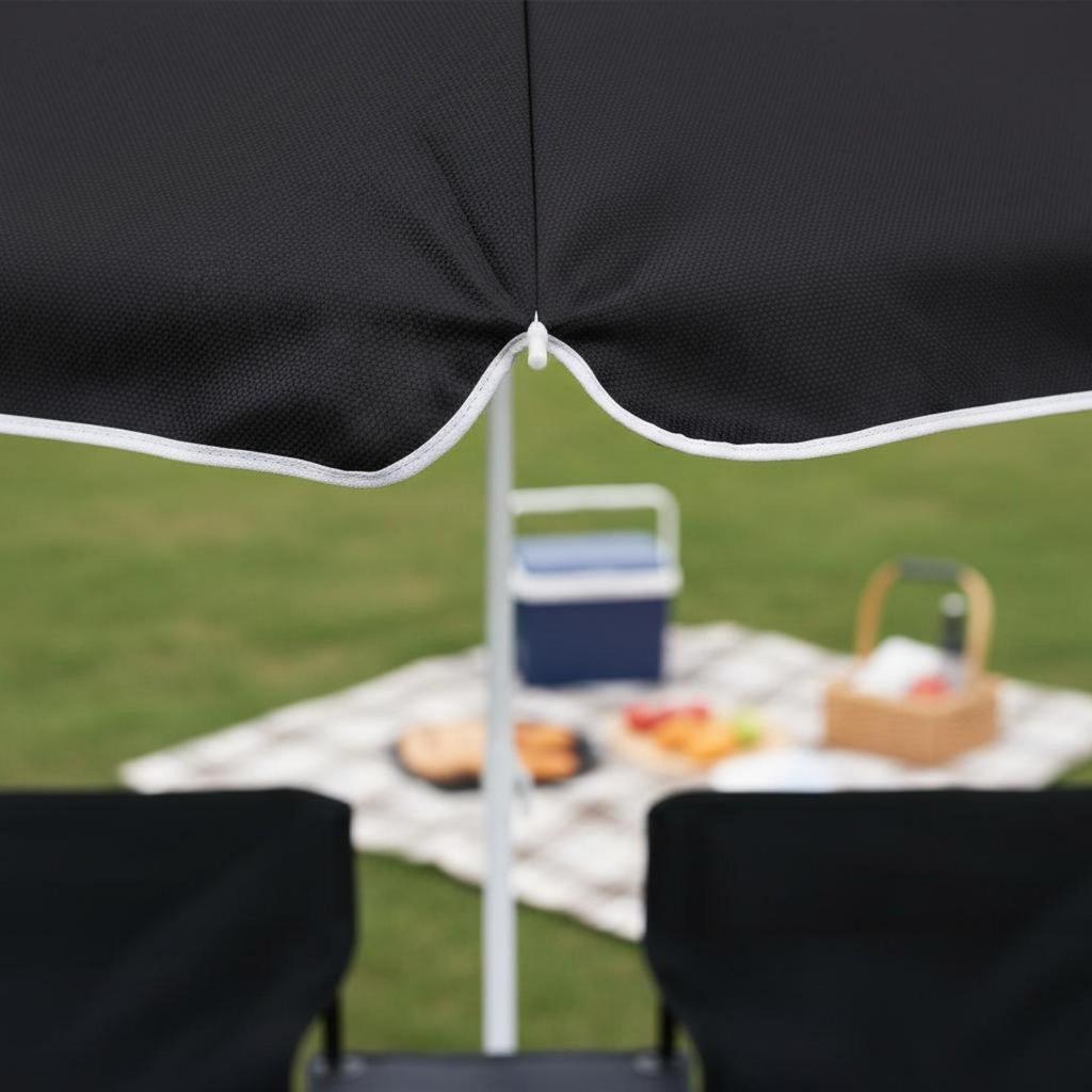 Folding Leisure Seat with Removable Canopy Double Camping Chair Beach