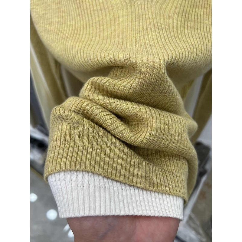 Fake Two-piece Neck Knitted Bottoming Shirt Women's Spring New Contrasting Color Soft Waxy Inner Top Sweater