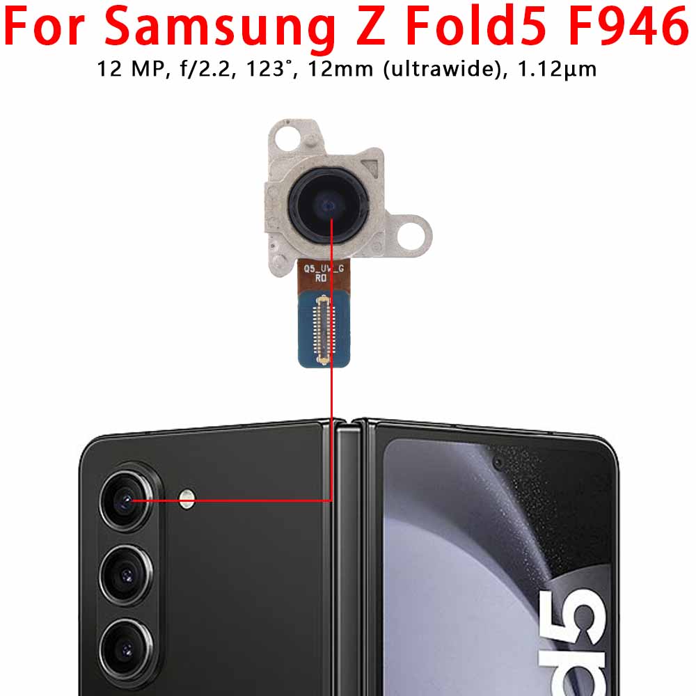 Rear Back Camera For Samsung Galaxy Z Fold Fold2 Fold3 Fold4 Fold5 5G Camera Module Backside View Replacement Spare Parts