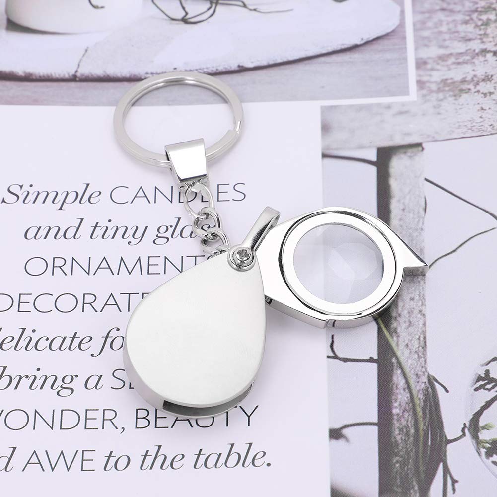 Keychain Magnifying 15x Portable Pocket Magnifier with 20mm Lens for Elderly and Insect Jewelry and Observation Glass, Magnification, Diameter,