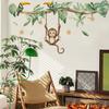 Cartoon Monkey Swinging Wall Sticker Kids Room Wall Decoration Self-Adhesive Home Decor
