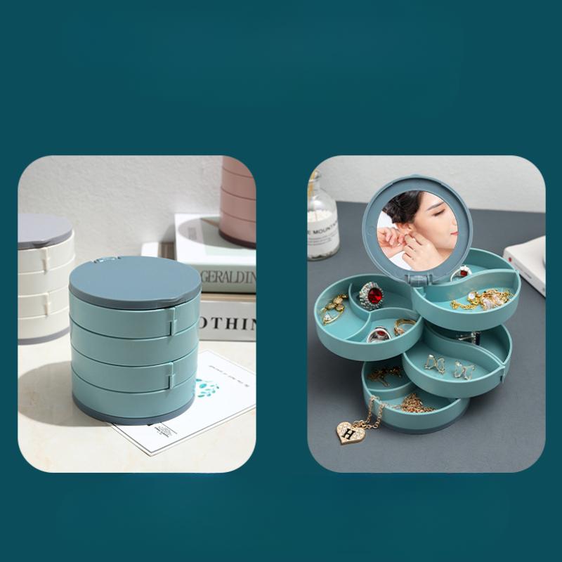 1Pc Multi-Layer Rotating Jewelry Box for Necklaces Earrings Rings and Accessories