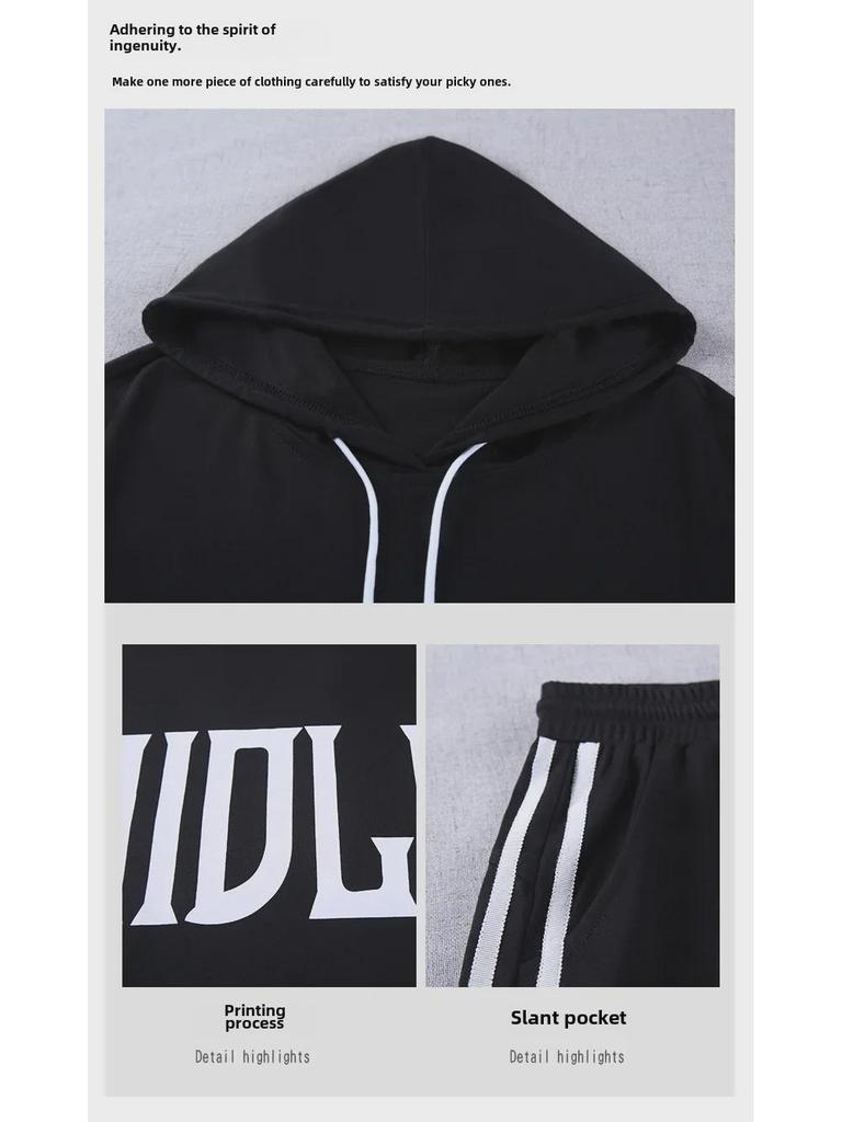 Women's Summer Sportswear Set: Trendy Sweatshirt and Shorts Two-Piece Suit (2021)