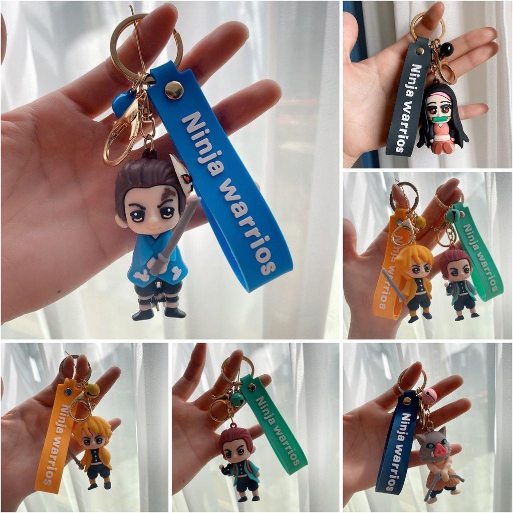 Japan Anime Demon Slayer Keychain With Figure Pendant Key Ring Party Gifts