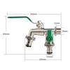 Double Head Outdoor Garden Water Faucet 1 Inlet 2 Outlet Irrigation Zinc Alloy Faucet Splitter with Nipple and Balcony Faucet