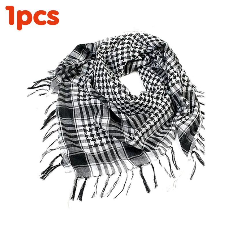 134Pcs Unisex Lightweight Plaid Fringed Arabian Desert Scarf Soft Tactical Scarf Men Ladies Turban Shawl Airsoft Pain