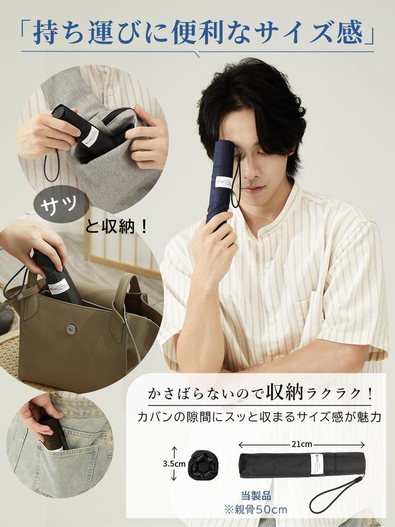 KIZAWA Folding Lightest Carbon 6 Check 60cm Ultra 365 Days a Mini Perfect for Rainy Season Umbrella, Fiber, Ribs, 89g-139g, Men's/Women's Pattern,