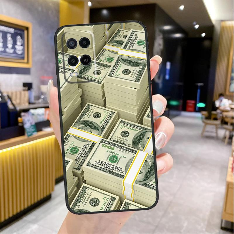 Banknote Dollar Cash Money Case For Oppo A80 A40 A60 A18 A38 A58 A78 A98 A96 A76 A16 A94 A74 A54 A15 A17 A57 A77 A5 Pro