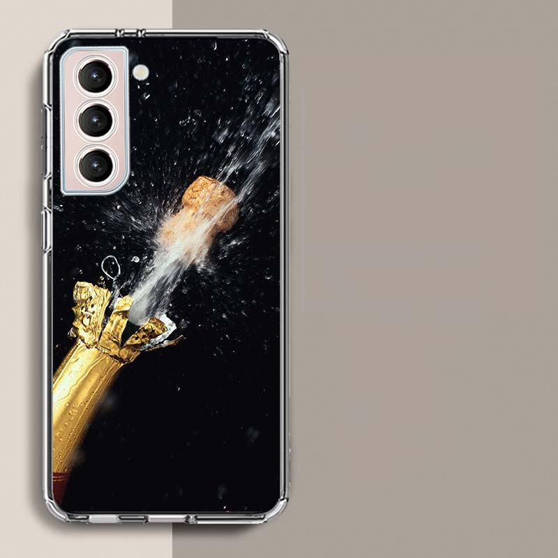 Open Champagne to Celebrate Phone Case For Samsung Galaxy S25 Edge S24 S23 FE S21 S20 S10 Plus S22 S26 Ultra Cover Clear Cases T