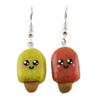 Les Trésors De Lily [R2769] - Boucles d'oreilles artisanales 'Batonnets de Glace' citron orange - 23x12 mm