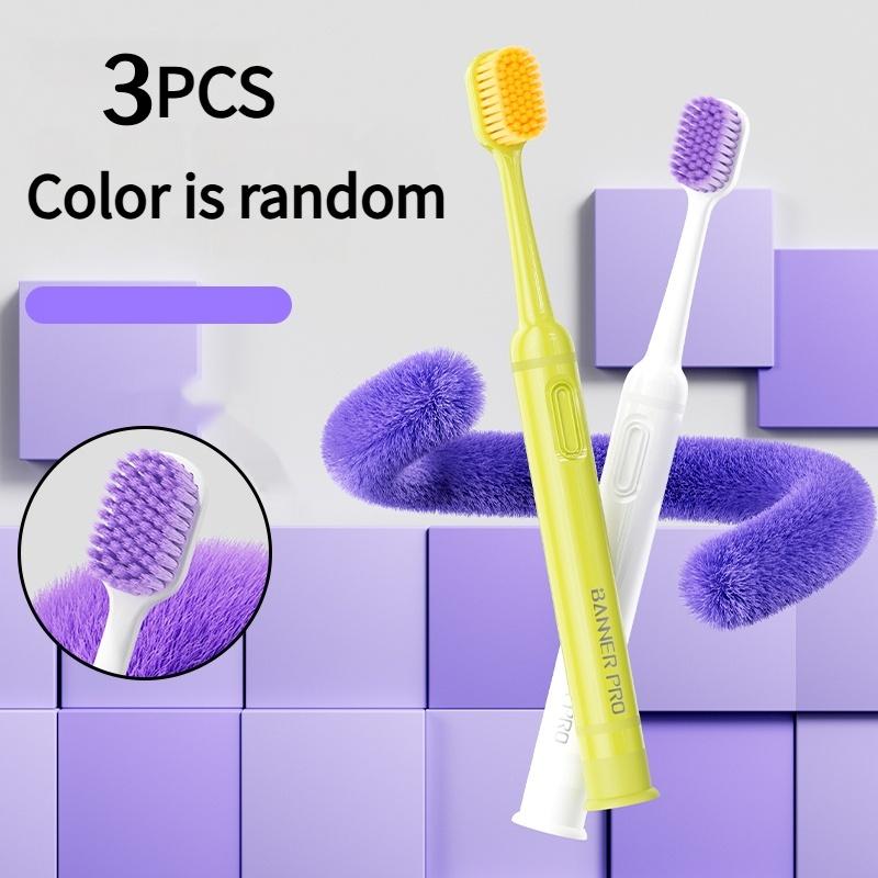 

3/6 шт. зубных щеток случайного цвета для домашнего использования, зубные щетки для взрослых, ощущение высокого класса, незаменимые для дома и путешествий, глубокая чистка, отличный подарок на праздник