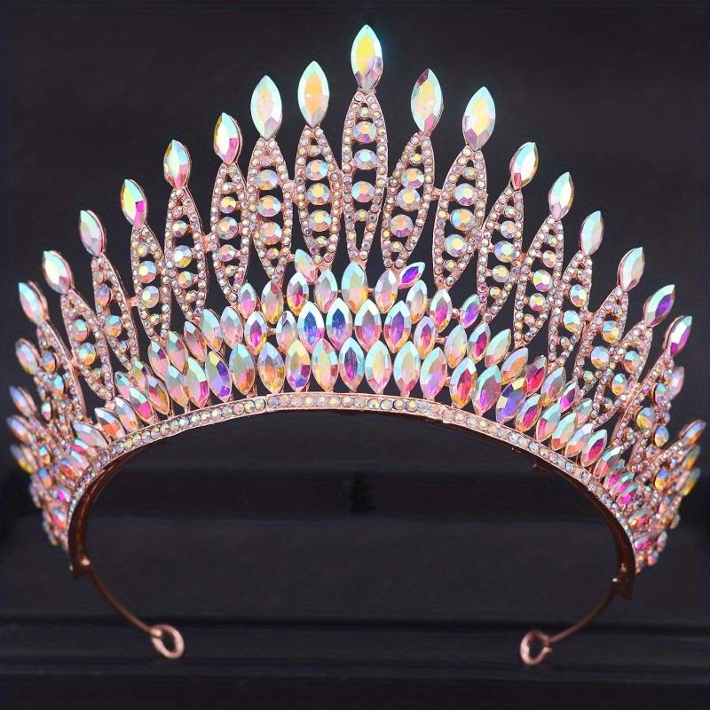 Barockkristalltiaror och kronor Strass Studentdiadem Krona Tiara För Kvinnor Bröllopshåraccessoarer Smyckeskrona