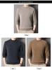 Men's Thick Plush High Neck Sweater - Pure Color Knit for Winter Warmth