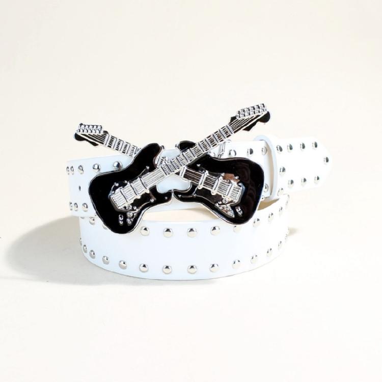 Unisex Gothicism Leather Belt Comfortable Elastic Waist Belt Stretchable Belt for Music Festivals