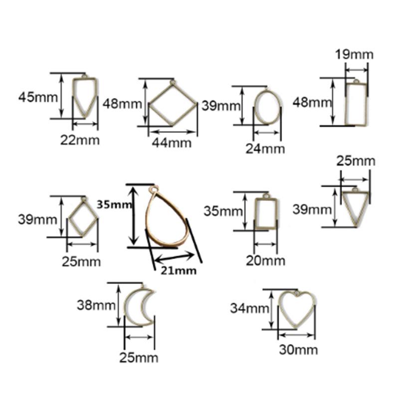 7-Color DIY Alloy Jewelry Geometric Epoxy Resin Mold Frame
