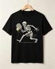 Skeleton Pickleball TShirt Retro Skull Playing Pickleball Graphic Tee Vintage Sports Print Casual Cotton Shirt Unisex Y2k Top