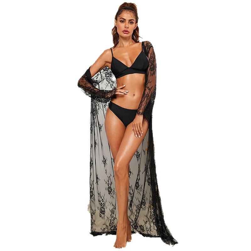 New Product, Sexy Lingerie, Sexy Lace Robe, Belt, Two-piece Nightdress for Women