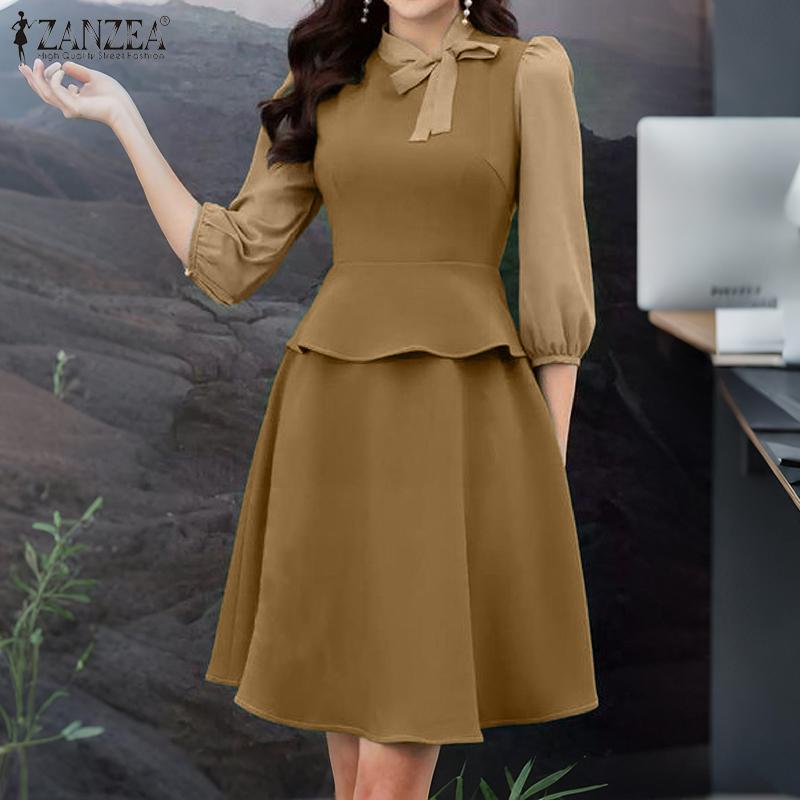 ZANZEA Bluză cu mâneci lungi și fuste Seturi de costume din două piese de vară pentru femei