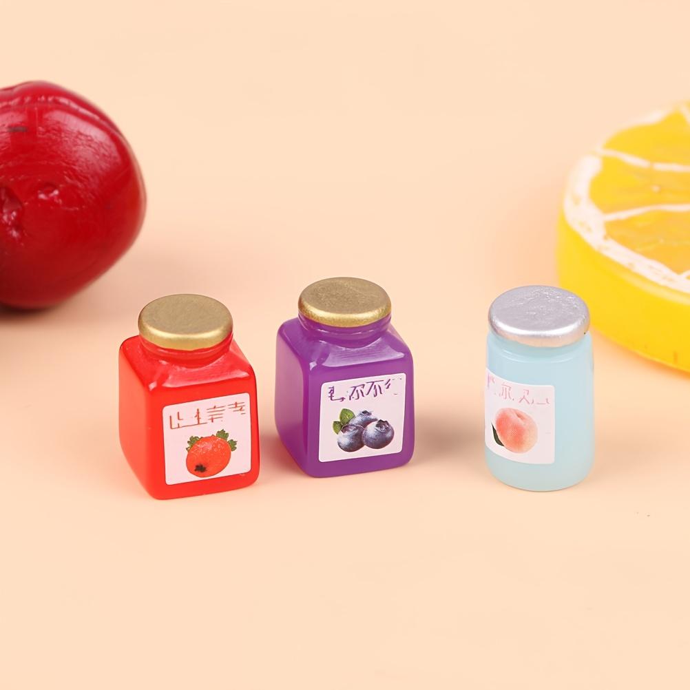 1:12 Miniature Drink Bottles Dollhouse Fruit Sauce Kitchen Food Model DIY Toy Doll House Accessories Play Tiny Food Toy