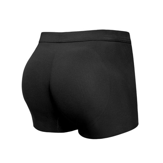 Ropa interior tipo bóxer con diseño 3D de efecto sin dejar huellas, de tiro medio, de color liso, diseño ergonómico convexo en forma de U