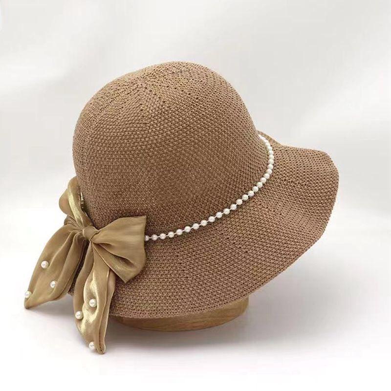 

Женская весенне-летняя дышащая панама с бантом в корейском стиле - модная защита от солнца и солнечного света хаки