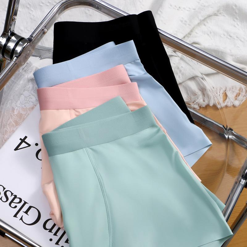 Summer Men's Ice Silk Underwear Youth Four Cornered Underwear Mid Waist Elastic Shorts