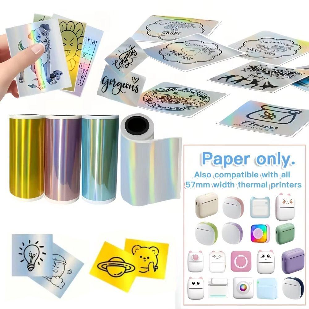 Glossy Thermal Printer Papers Vibrant Colors Self-adhesive Labels Journal Photo