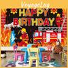 Fire Cartoon Themed Victory Party Decoration Background Banner And Props Photo