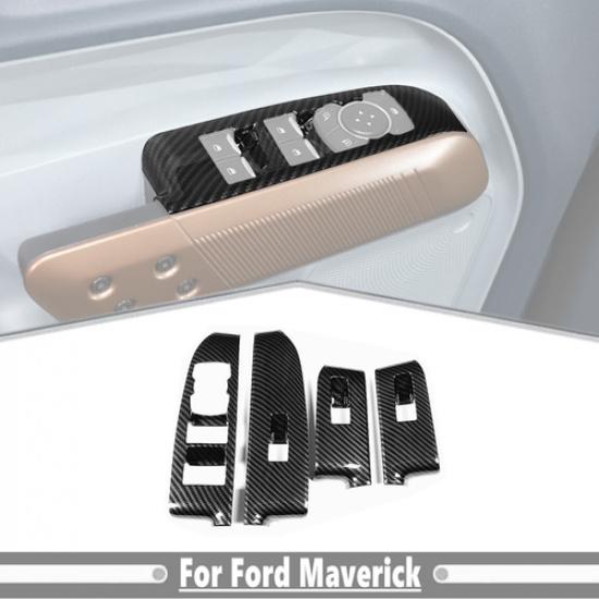 Car Window Lift Switch Cover Trim For Ford Maverick -2025 Accessories Carbon