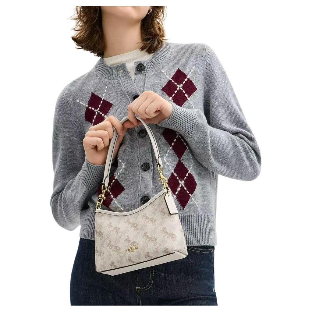 Coach Laurel 19 Horse And Carriage Pattern Shoulder Bag Women Shoulder Bag Off-White CCO37-IMCAH