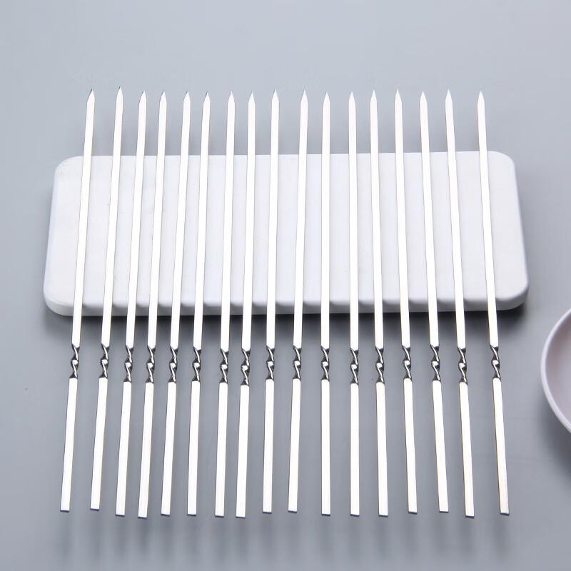 ZISIZ 304 Stainless Steel Flat BBQ Skewers