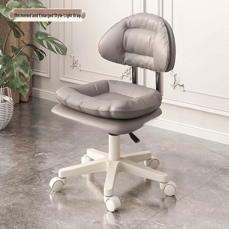 Liftable Rotating Beauty Stool with Backrest - Simplistic Design for Makeup and Nail Art