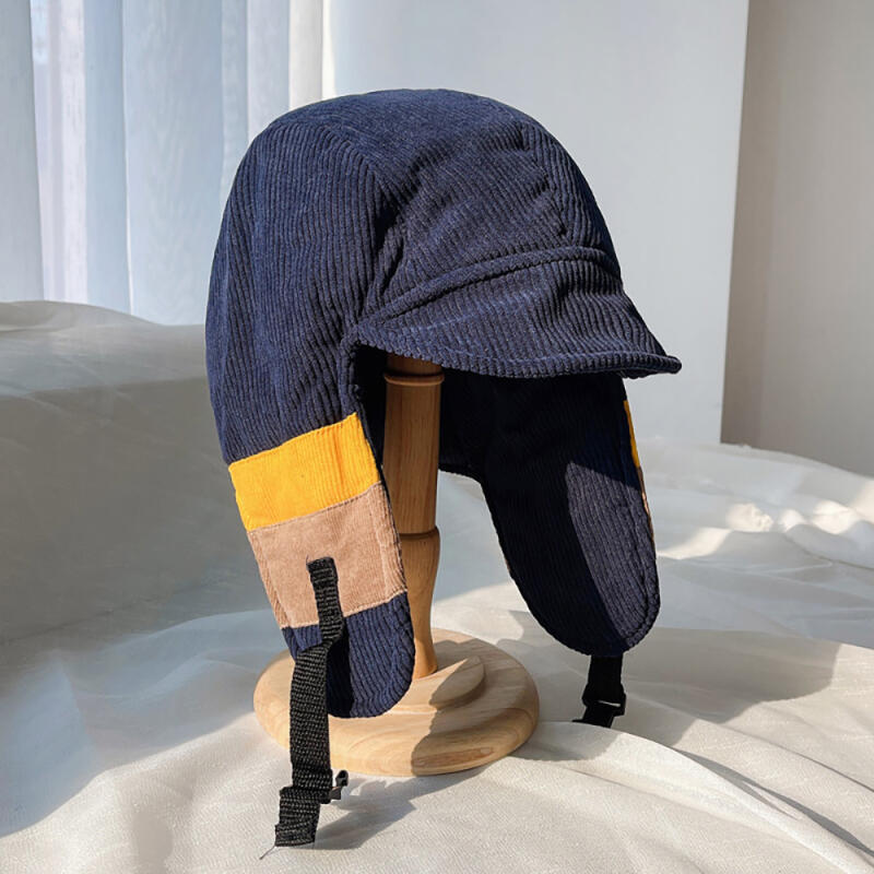 The Cap Corduroy Trooper Hat C3 Navy C3 Navy