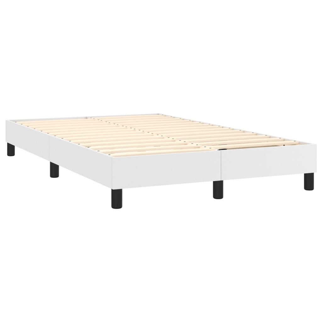 Box Spring Bed Frame White 120 x 200 cm Faux Leather