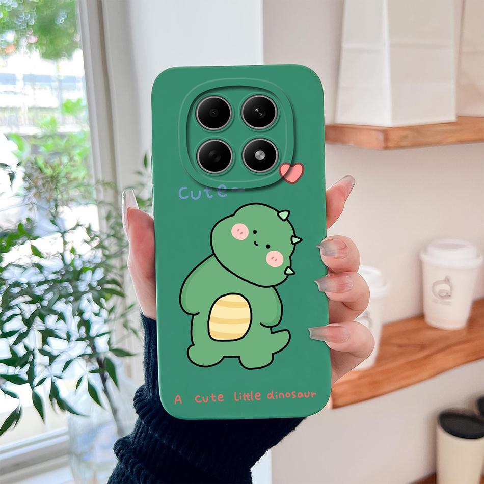 Cartoon Dinosaur Case For Poco M8 Pro 5G Back Cover For Poco M 8 Camera Lens Protection Soft Liquid Silicone Phone Protectors