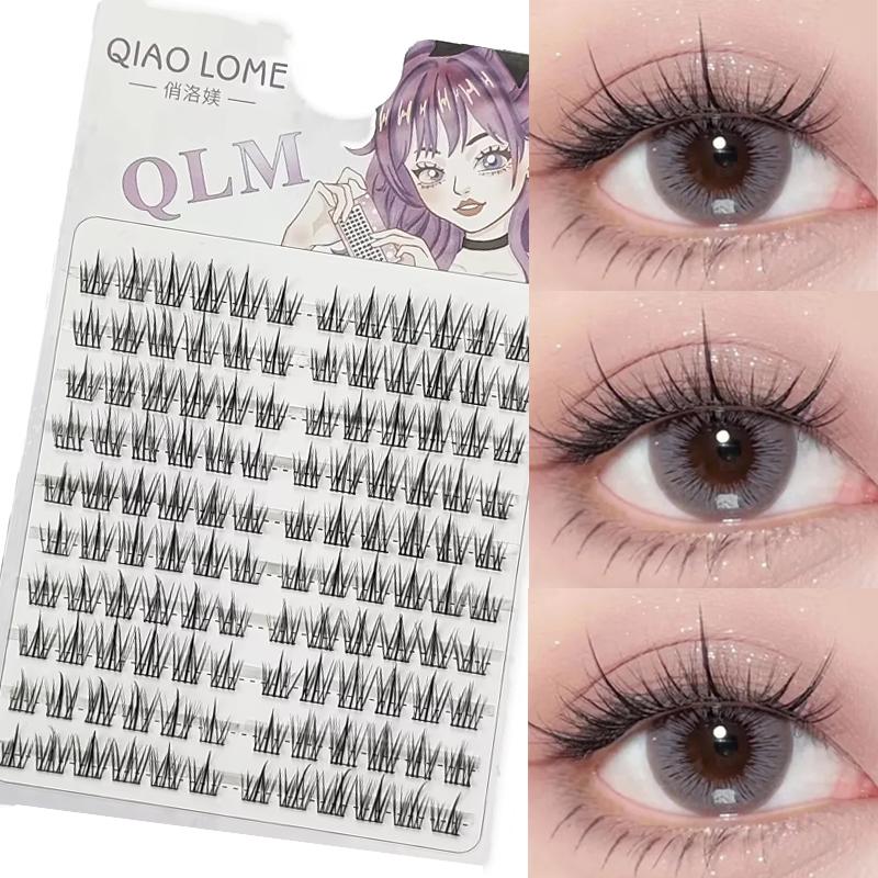 120 bundles Mink False Eyelash Natural Fishtail Lash 3D Russian Individual Eyelash Extension Cluster Makeup Tool Wholesale