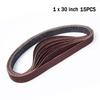 15Pcs Sanding Belts 25x762mm 1x30inch 3Pcs Each of Grit80/120/150/240/400 for Belt Sander, Woodworking, Paint Removal, Polishing