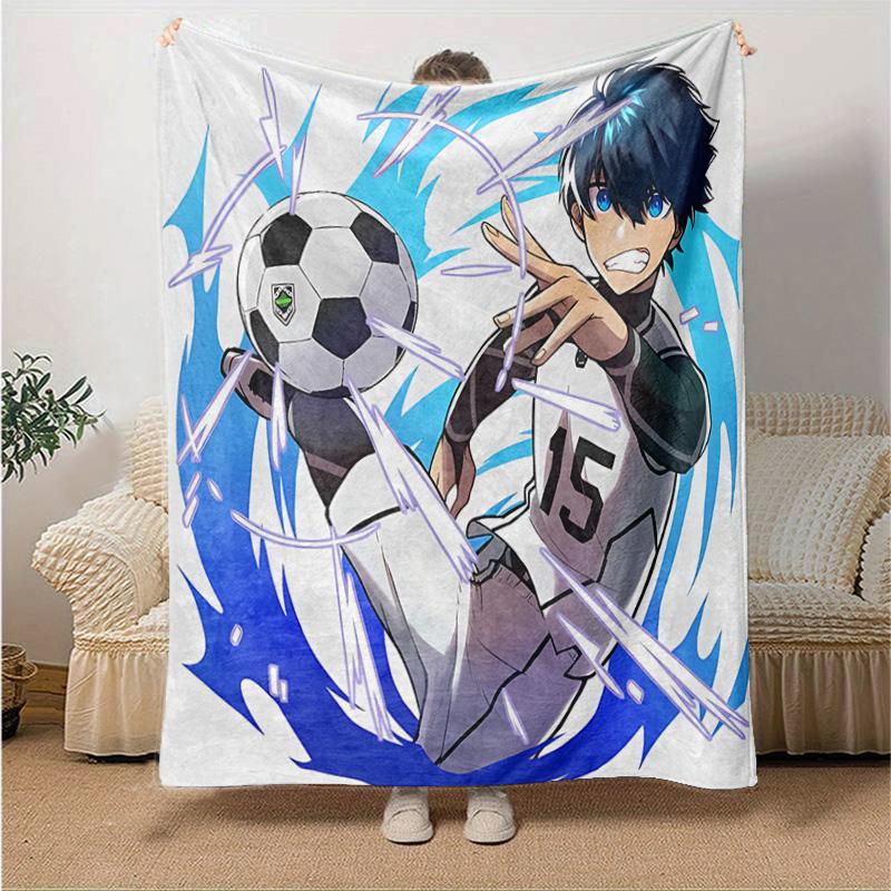 1pc Soccer Player Action Flannel Blanket Soft Warm Throw Blanket for Bedroom Living Room Bed Travel Camping Picnic Gift. MT7150185