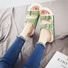 Fashion Women's Shoes Autumn Winter New Woolen Cork Women's Slippers Men's Women's Wool Half Slippers Plus Plush Cork Slippers Outside