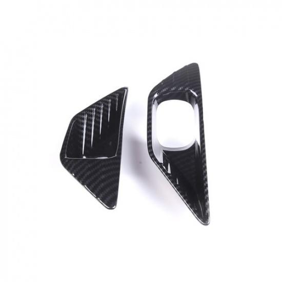 For Mitsubishi Outlander  Carbon Fiber Style Front Fog Light Lamp Cover Trim